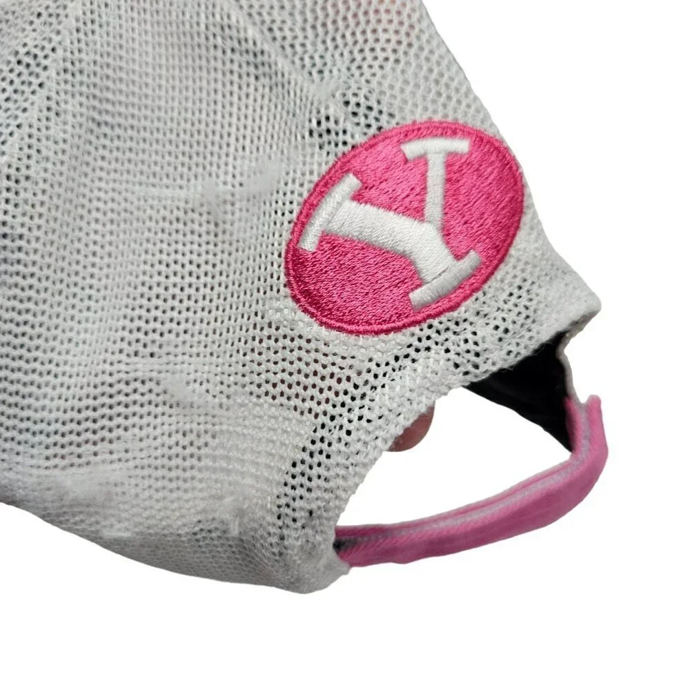 BYU Cougars Youth Trucker Hat Pink Mesh Back Embroidered New Era FLAWED‎